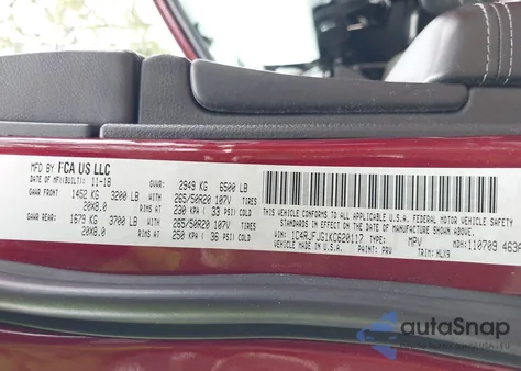 2019 Jeep Grand Cherokee Summit 4X4 z USA, uszkodzony, nr VIN 1C4RJFJG1KC620117